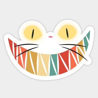 Retro Vampire Cat Face - Scary Halloween Cat Face - Retro Halloween Cat Face - Cat Fang - Scary Halloween Cat Smile - Big Halloween Retro Smile Cat Sticker